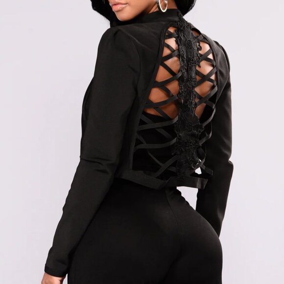 Fashion Nova Cropped Rolyn Bandage Jacket - Picture 2 of 9